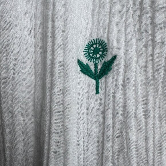 PINK CHICKEN Embroidered Cotton Ava Dress Girls 5 White & Green Boho Beach Cover - Picture 7 of 9